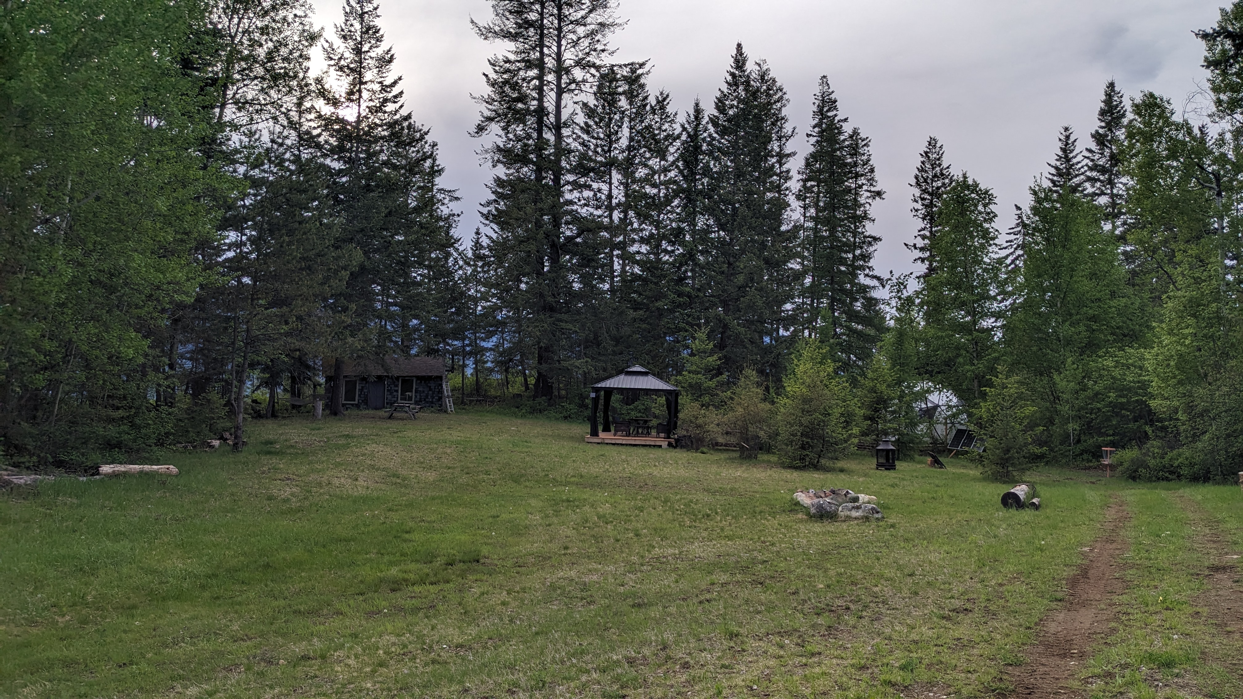 First entering the camping field with dome in distance